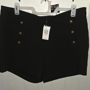 Torrid Black High Waist Shorts with Button Accents. NWT.